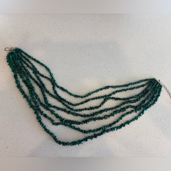 Mine Finds By Jay King 7 Strand Genuine Malachite Waterfall Necklace 310g 18-21” - Picture 8 of 9